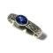 Oval Created Blue Star Sapphire Dragon Scale Band Antique Silver by Salish Sea Inspirations product 1
